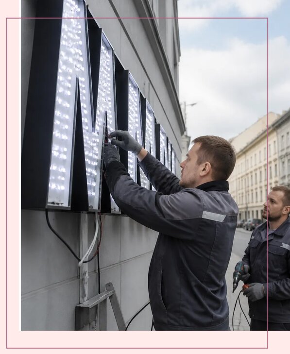 Изготовление и монтаж светодиодных LED вывесок в Бирске