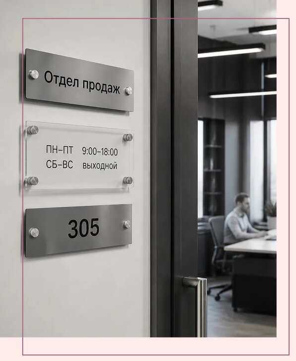 Офисные таблички на дверь в Бирске по цене от 5093 р. | Аванза-Брк